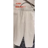 凤轩阁 松紧腰甲骨文压花桑蚕丝双宫绸镰刀裤SWM2501