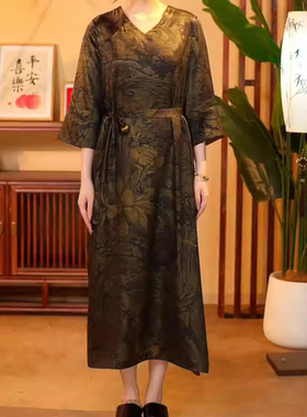 凤轩阁 2025新款墨池连衣裙 32125