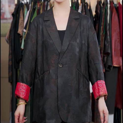 新款新中式风富贵花提花