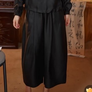 黑油皮素平龜休閑褲 香云紗新中式 295824 2024新款 鳳軒閣