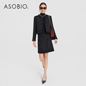 Asobio闪丝粗花呢圆领小香风外套半身裙套装 364 363 2025冬季 新品