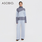 Asobio绵羊毛高领撞色套头针织2025冬季 新品 女毛衣知性学术风401