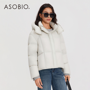 Asobio保暖95白鸭绒连帽宽松廓形短款羽绒服2025冬季新品外套221