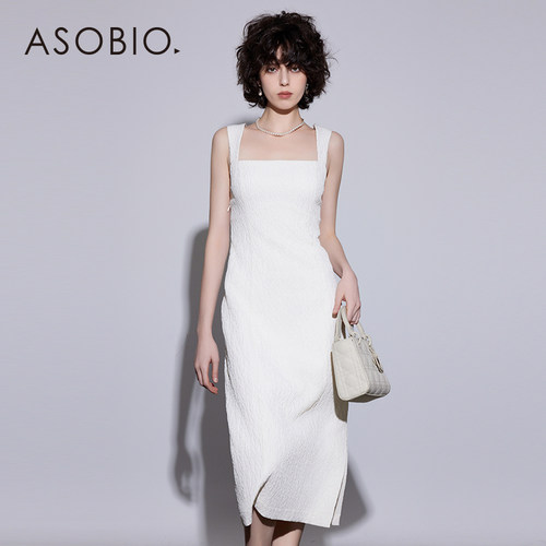 Asobio优雅气质吊带裙聚酯纤维