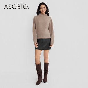 Asobio牦牛绒气质烟囱领蝙蝠袖 318 通勤保暖百搭显瘦静奢风针织衫