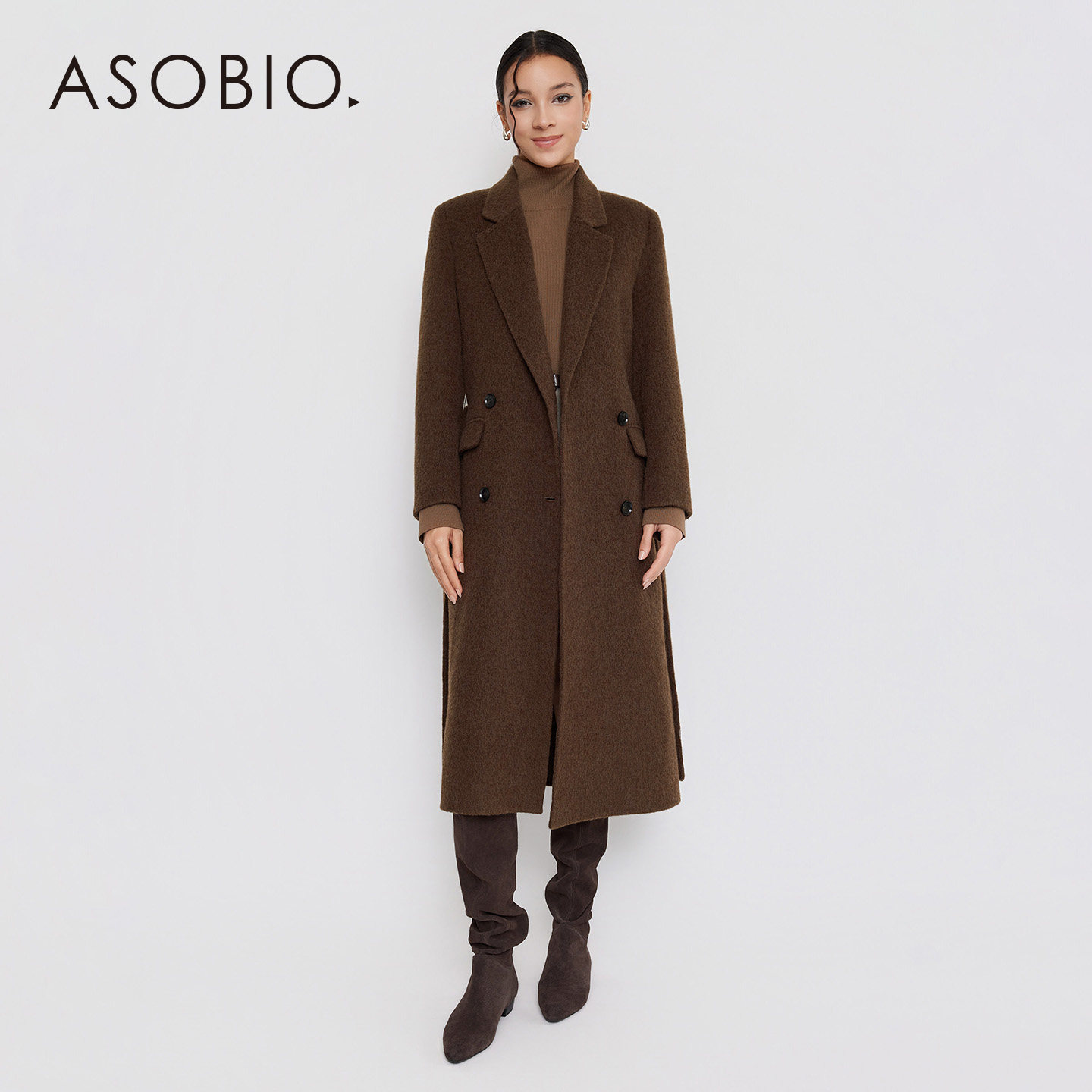 Asobio绵羊毛混纺双面呢大衣2025冬季新品复古修身毛呢外套女386,女装/女士精品,毛呢外套,淘宝优惠券,粉丝福利购,淘宝优惠卷