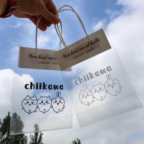 可爱卡通吉伊卡哇透明手提袋
