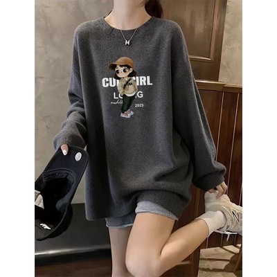 德绒保暖打底衫女秋冬长袖t恤内搭慵懒风宽松遮屁股上衣洋气减龄