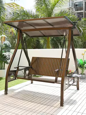 Outdoor swing Villa courtyard balcony hanging chair garden double wrought iron rocking chair outdoor cast aluminum alloy swing chair