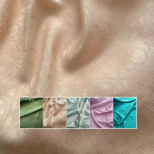 花罗真丝花绫鹤鹿同春真丝提花面料汉服旗袍丝绸中国风浅蓝色浅紫