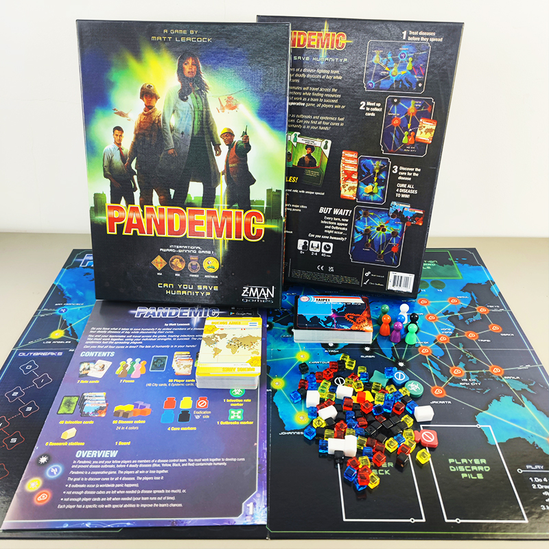 Pandemic瘟疫危机桌游卡牌全球感染合作策略2-4人团队抗疫英文版