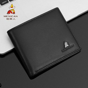 稻草人男士钱包新款头层羊皮简约商务休闲多卡位皮夹钱包官方正品