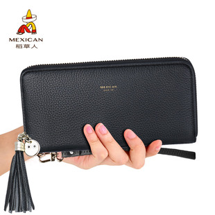 稻草人钱包女头层牛皮卡包简约设计钱夹真皮高级感手拿包官方正品