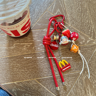 miu系挂绳保龄球包包挂件编织绳登山兔子KT猫复古钥匙扣多用配饰