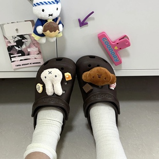 Miffy小鱼贝壳鞋 洞洞鞋 花透明Boris 扣蝴蝶爱心diy配饰配件 鞋