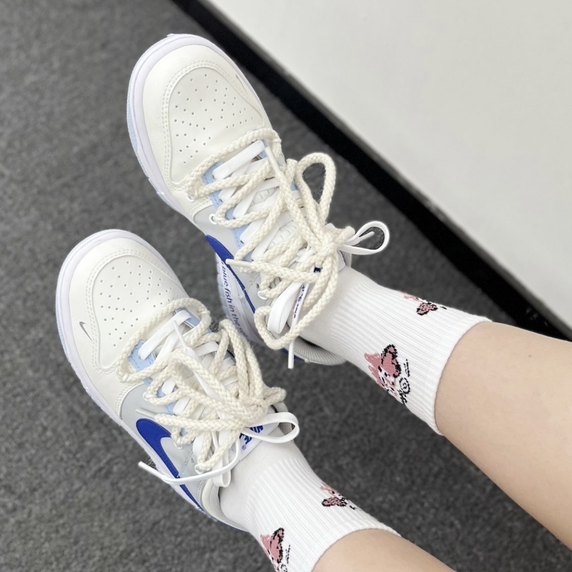 适配dunk海盐蓝麻绳鞋带