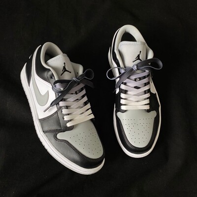 鞋带aj1low黑白灰影子反光字母