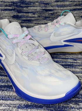 适配Air Zoom GT Cut2白蓝AF1空军一号Dunk蓝色渐变反光鞋带鞋绳