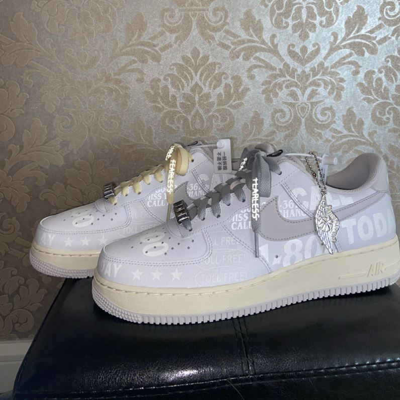 适配耐克白灰3m反光字母双拼色