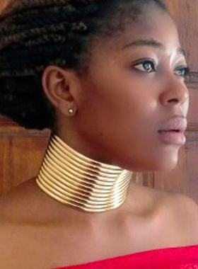 欧美夸张PVC项圈多层项炼酒吧舞台演出COS非洲饰品necklace women