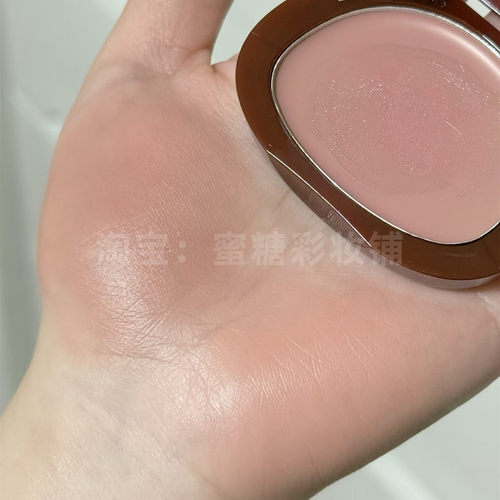 淡妆原生感水光透粉！韩女水光肌提亮高光腮红膏 水润无花果裸粉