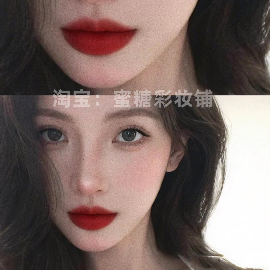 我去..红唇真的很有姐感美女氛围港风黑发黄皮正红色口红唇膏经典