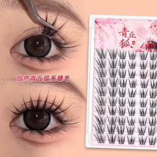 热卖 婉嫔青丘狐假睫毛女自然仿真浓密胶水款 斜飞假眼睫毛2026新款