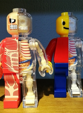 创意透视积木人骨骼模型4dmaster