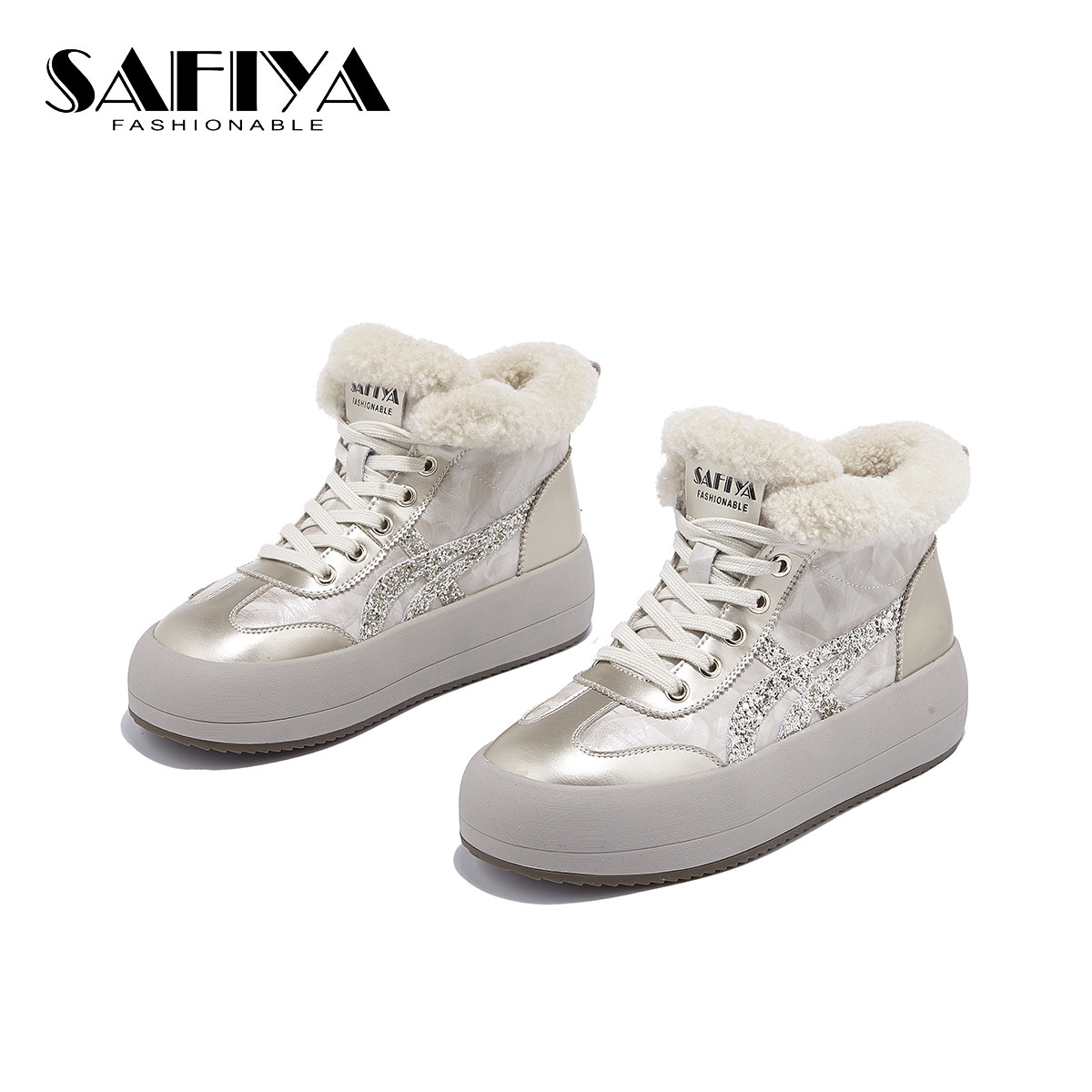 索菲娅Safiya2025冬季新款时尚舒适百搭加绒保暖休闲鞋SFD4118D22,女鞋,时尚休闲鞋,淘宝优惠券,粉丝福利购,淘宝优惠卷