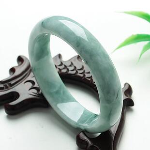 天然玉手镯正品老坑A货玉手镯缅甸正品天然翠色飘花玉镯子