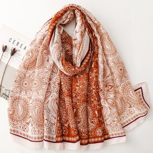 波西米亚绵软质感长围巾拼色曼海蒂时尚丝巾百搭防晒保暖度假披肩