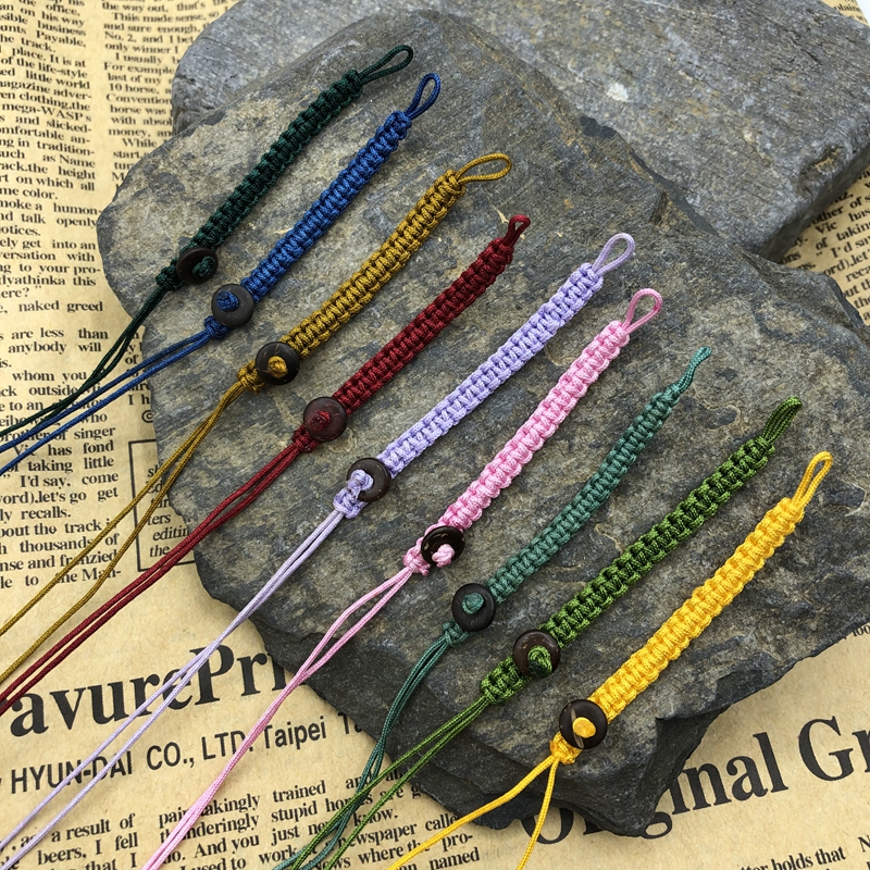 椰壳扣挂绳线圈手工编织绳钥匙扣配饰挂件diy手工a玉线编织锁扣结