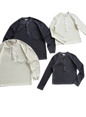 Nothwes 25aw手工点绣新老钱羊毛莱赛尔保暖亨利领卫衣情侣款男女