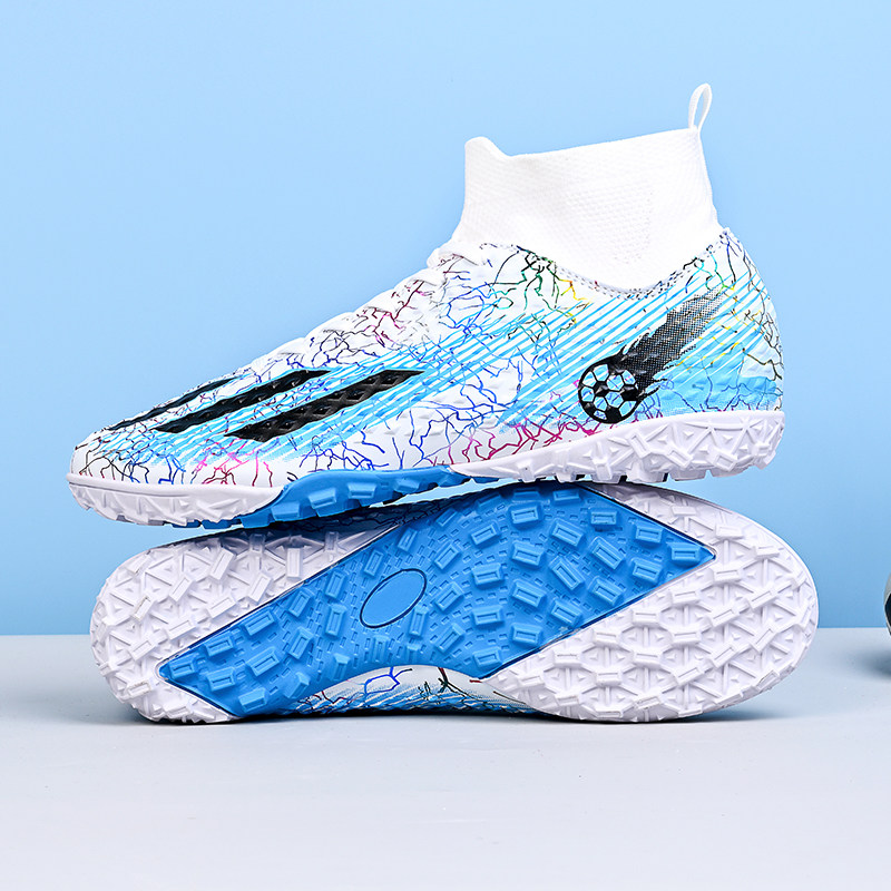 高帮梅西猎鹰TF碎钉足球鞋儿童小学生短钉男女FG长钉草地训练鞋