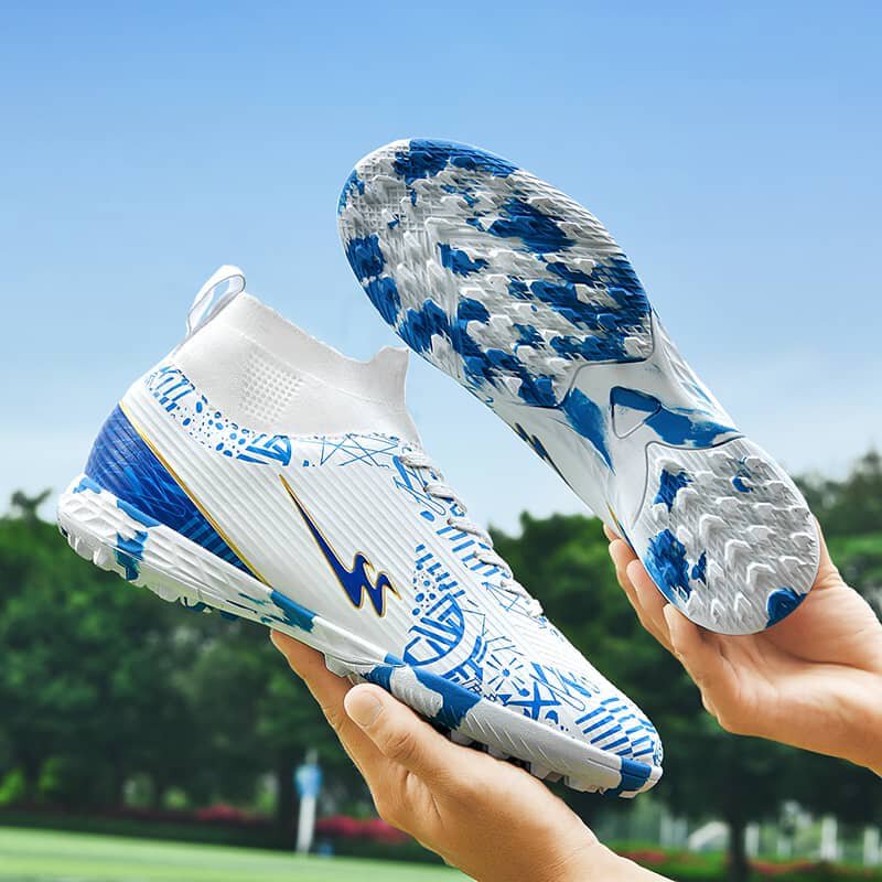 双星八特高帮TF碎钉足球鞋男儿童小学生短钉训练鞋防滑耐磨青少年