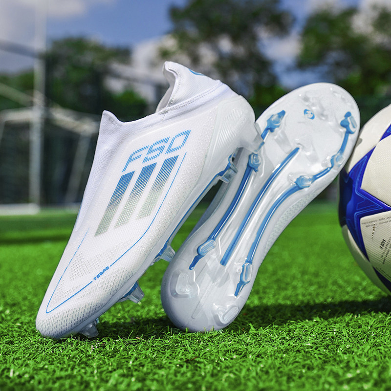 亚马尔猎鹰F50长钉FG比赛足球鞋青少年无系带款人造草地训练鞋男