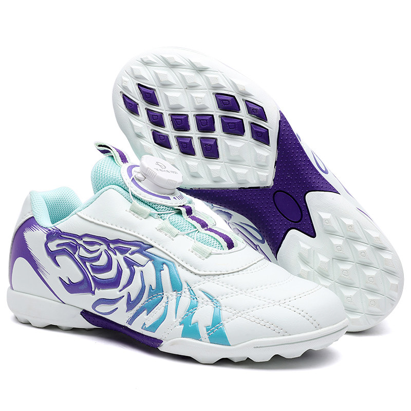 无鞋带旋转扣TF碎钉儿童男童足球鞋女小学生短钉草地MG长钉训练鞋