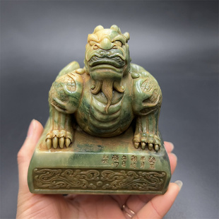 古玩杂项明清年制仿玉石昆仑玉雕刻玉玺印章工艺品文玩杂项收藏