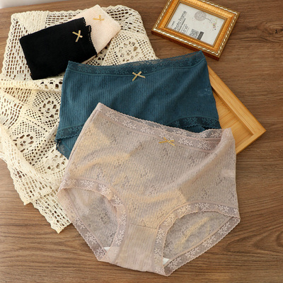 大码内裤女2025新款春夏季薄款性感胖mm200斤中高腰无痕抗菌蕾丝