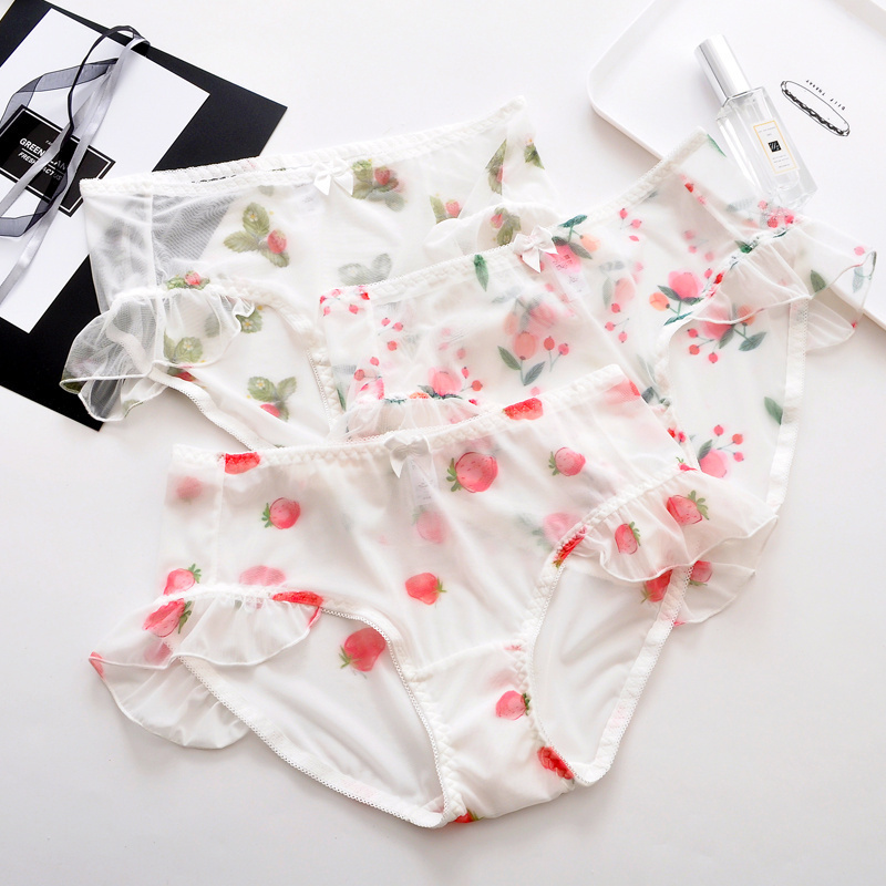 内裤女夏季大码200斤网纱荷叶边