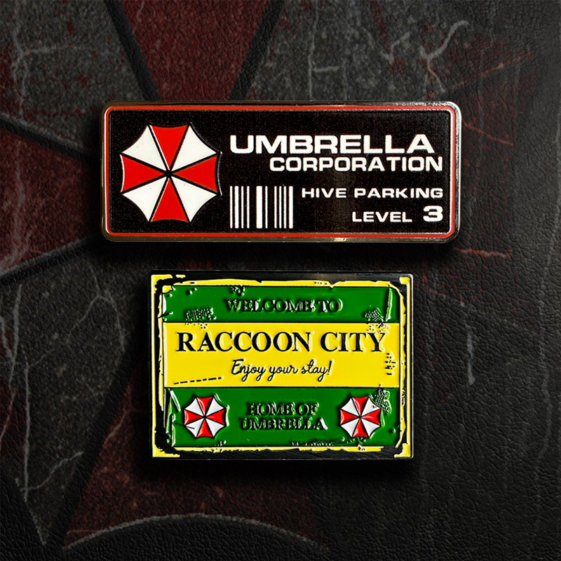 生化危机游戏金属徽章胸针保护伞公司标志浣熊市路牌umbrella pin