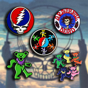 感恩而死摇滚乐队金属徽章GratefulDead小熊胸针LOGO标志pins
