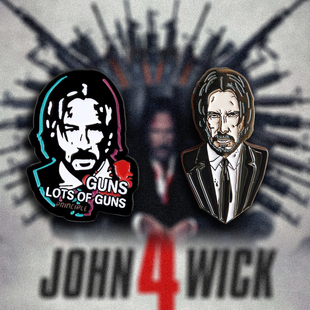 John wick徽章疾速追杀周边金属胸针电影文创饰品基努里维斯pin