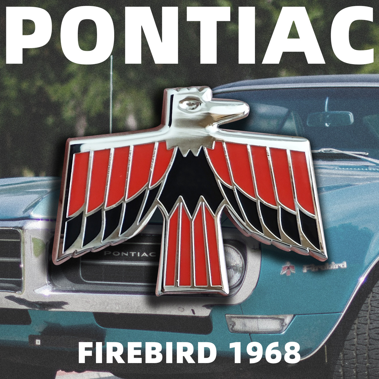 庞蒂亚克火鸟复古徽标志胸针章pontiacfirebird古董老爷车vintage