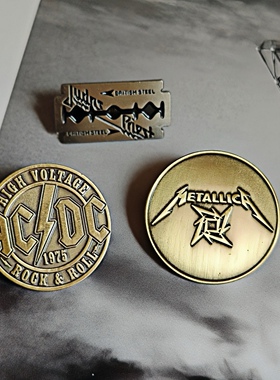 Metallica徽章复古重金属摇滚乐队胸针周边ACDC标志LOGO犹大祭司
