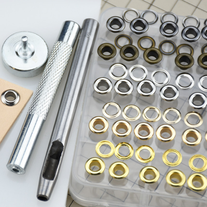 气眼套装黄铜气眼+手敲工具金色银色古铜枪黑手工diy拼布皮革五金
