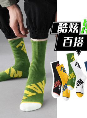 长袜子男中筒纯棉线祙