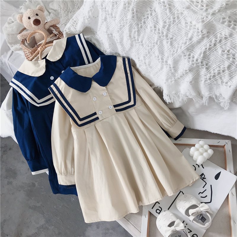 春秋女童学院风连衣裙宝宝裙子潮