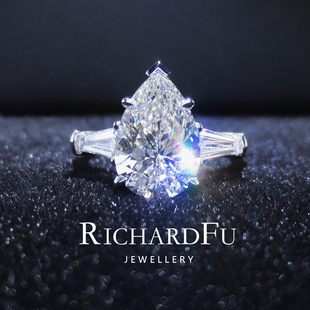 RICHARDFU珠宝 2.02克拉H色VS2净度水滴形主石T方钻经典