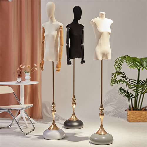 服装店道具模特展示架女半身全身橱窗陈列扁身平肩女模特道具